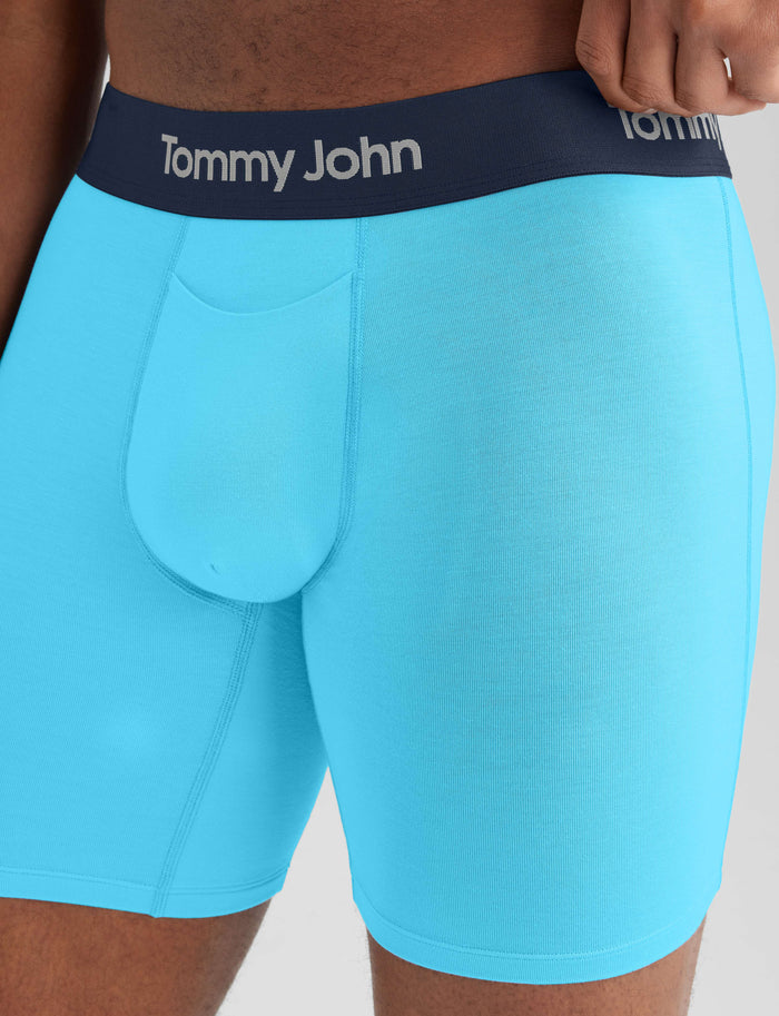 Second Skin Mid-Length Boxer Brief 6"::River Blue/Dress Blues WB