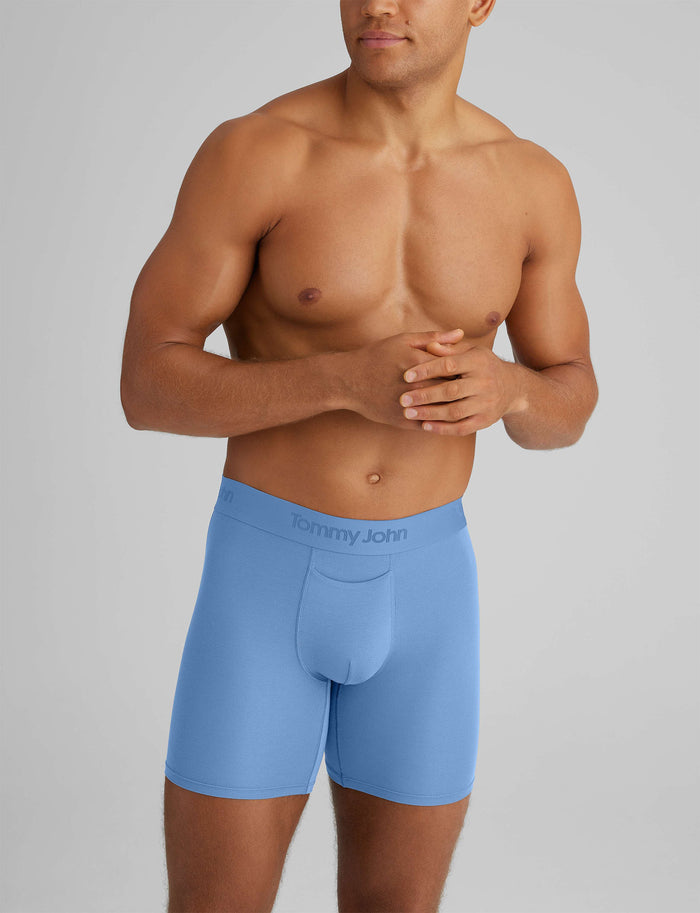 Second Skin Mid-Length Boxer Brief 6"::Della Robbia Blue