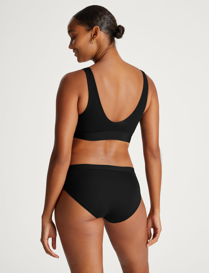 Second Skin V-Neck Bralette::Black