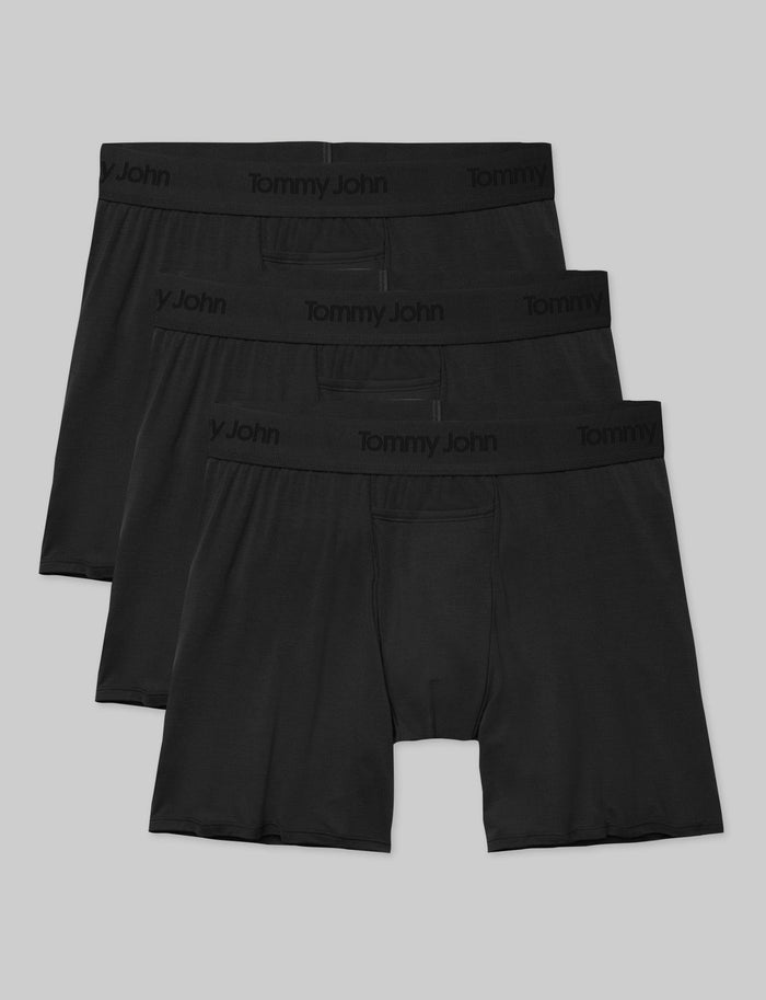 Second Skin Relaxed Fit Boxer 6" (3-Pack)::Black