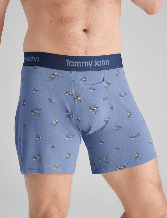 Second Skin Relaxed Fit Boxer 6"::Colony Blue Flying South
