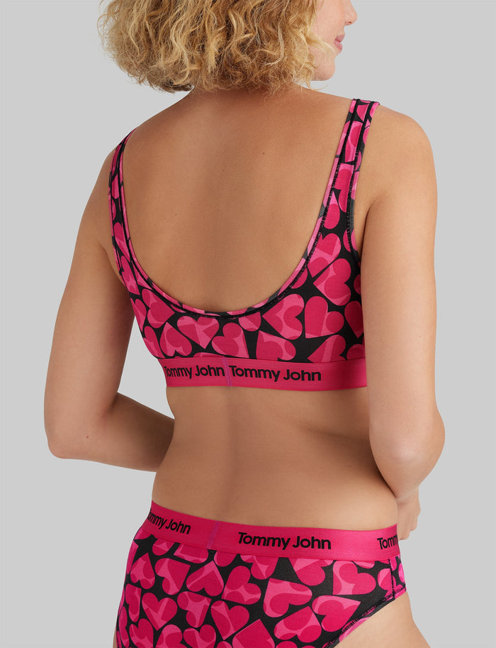 Second Skin Scoop Bralette::Cropped Hearts