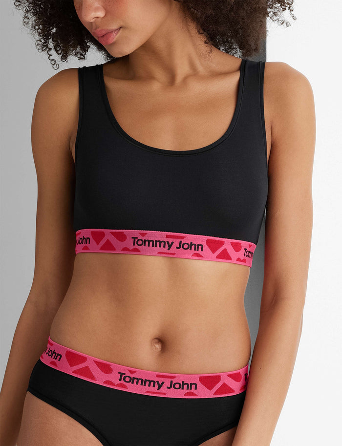 Second Skin Scoop Bralette::Black/Heart WB