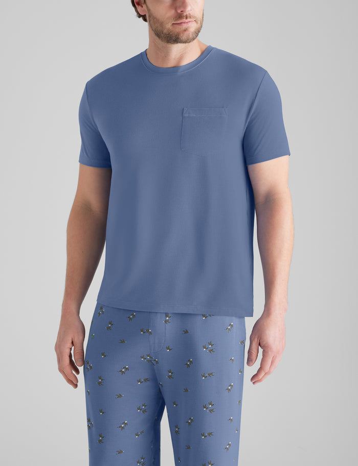 Second Skin Sleep Pocket Tee::Colony Blue