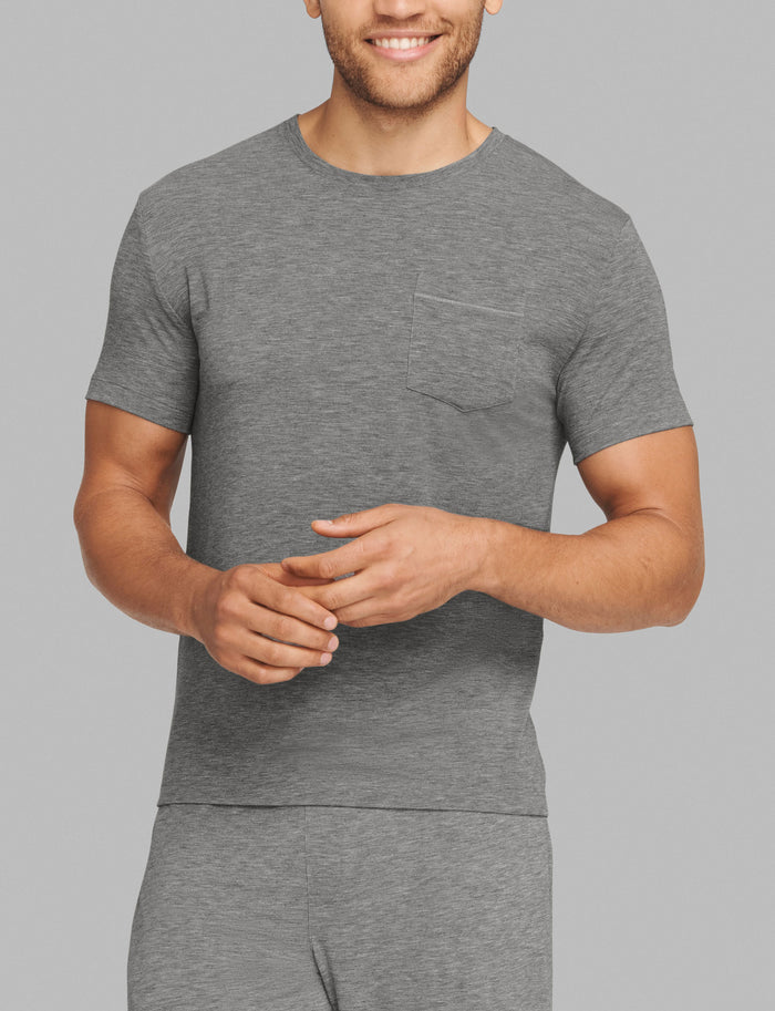 Second Skin Sleep Pocket Tee::Medium Heather Grey