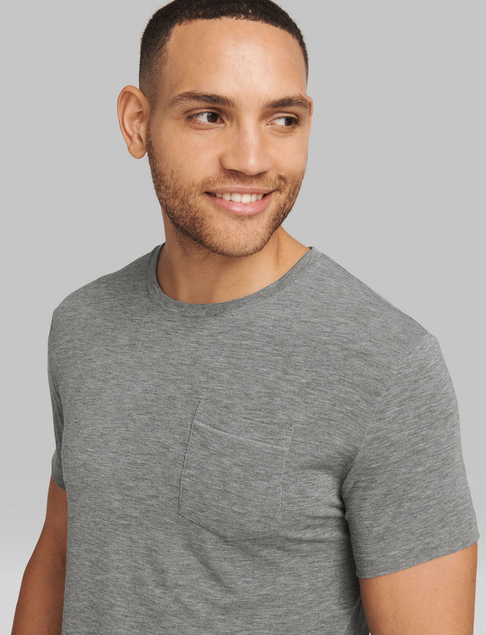 Second Skin Sleep Pocket Tee::Medium Heather Grey