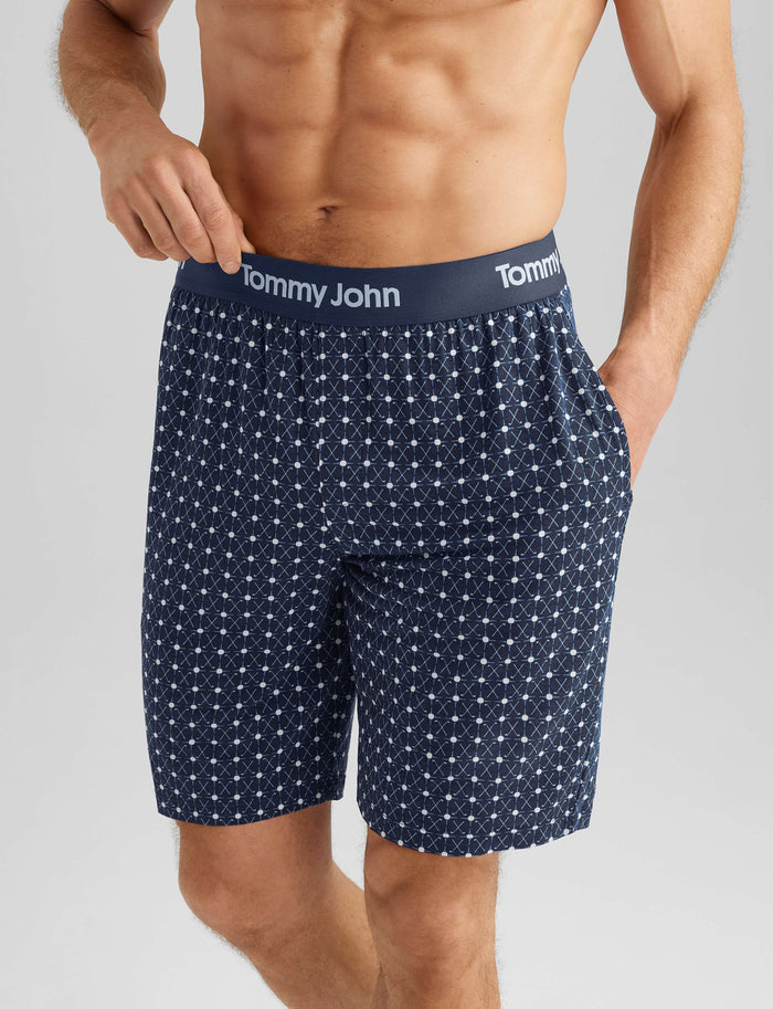 Second Skin Sleep Short::Dress Blues Geo Putter