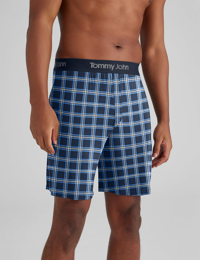 Second Skin Sleep Short::Dress Blues Sam Plaid