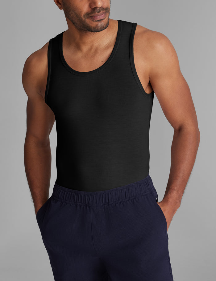 Second Skin Tank Stay-Tucked Undershirt (6-Pack)::Black
