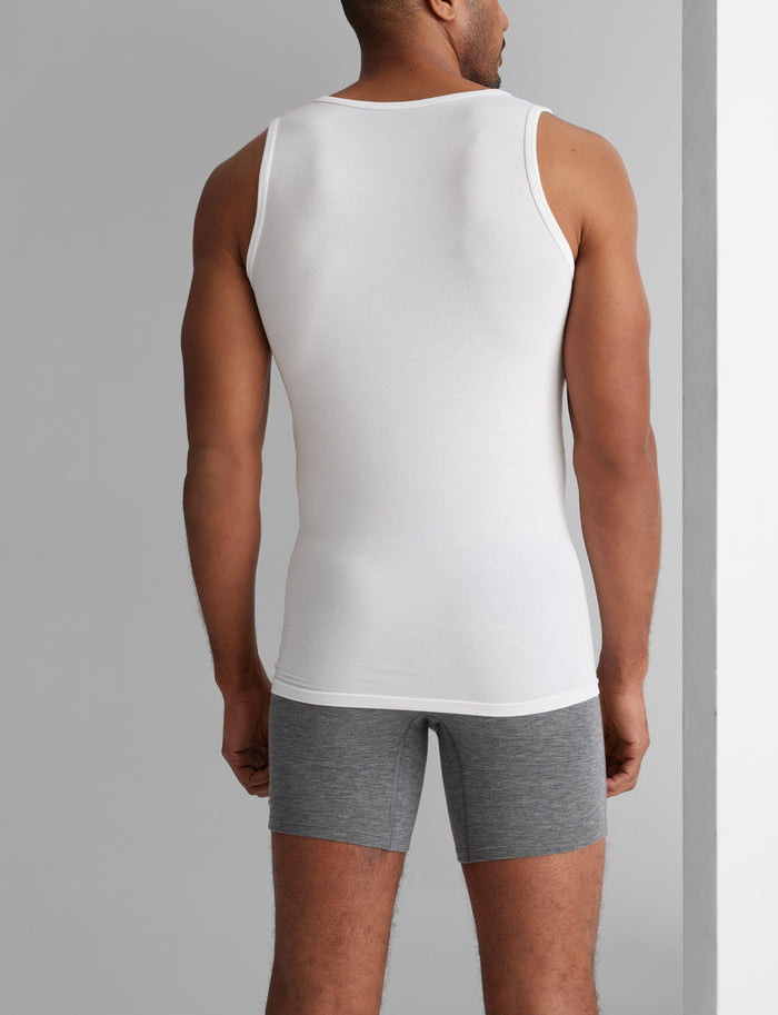 Second Skin Tank Stay-Tucked Undershirt (6-Pack)::White