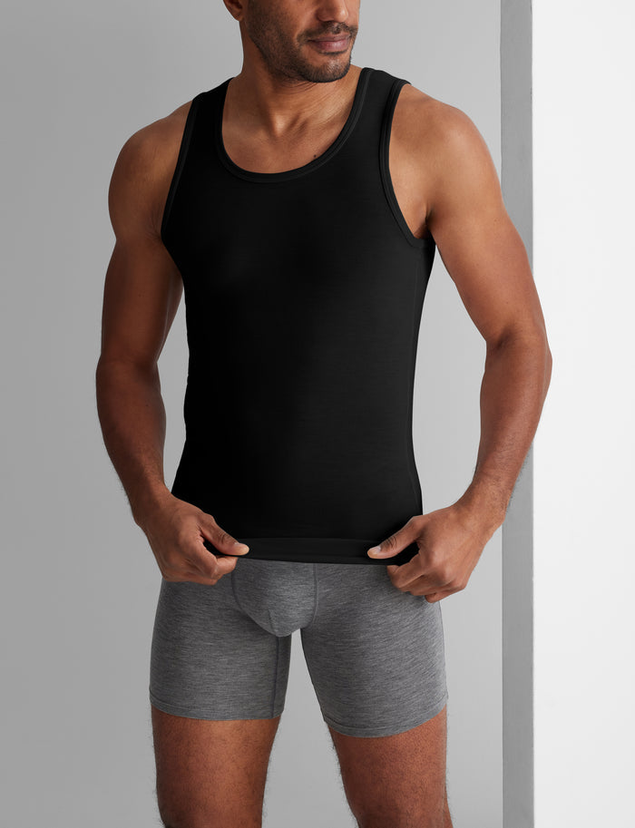 Second Skin Tank Stay-Tucked Undershirt::Black