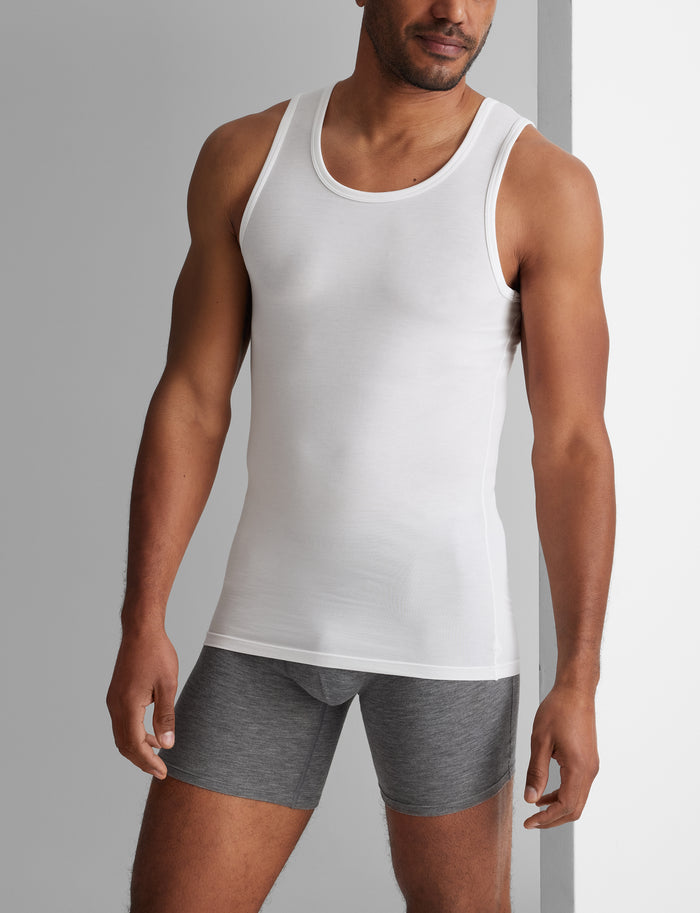 Second Skin Tank Stay-Tucked Undershirt::White
