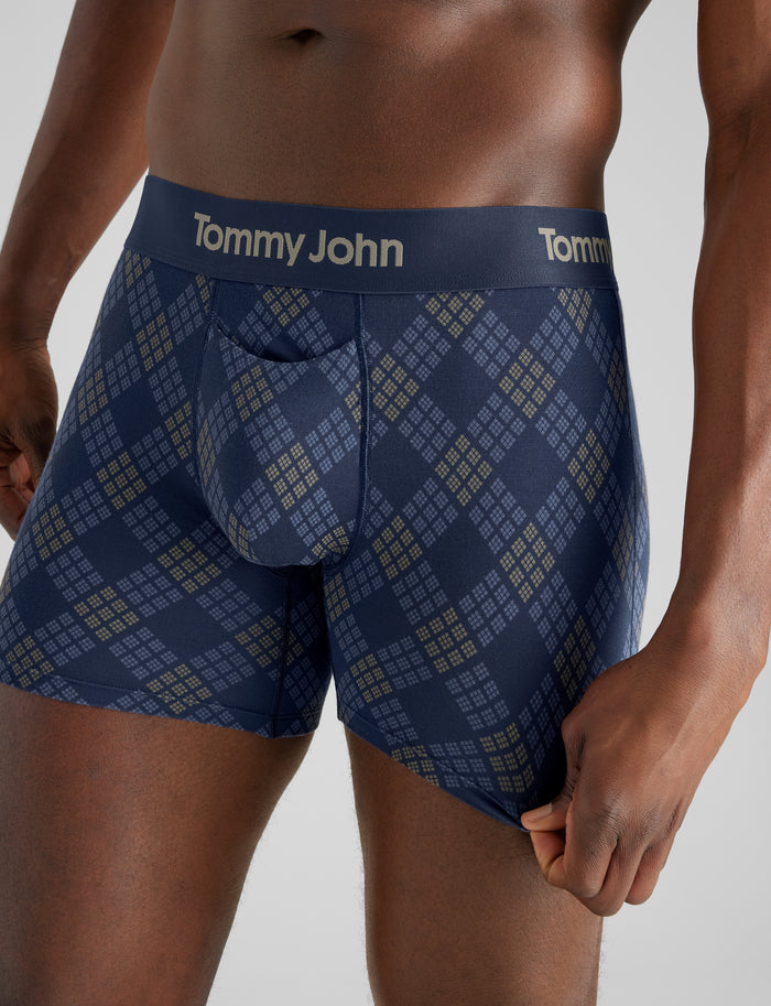 Second Skin Trunk 4"::Dress Blues Diamond Plaid
