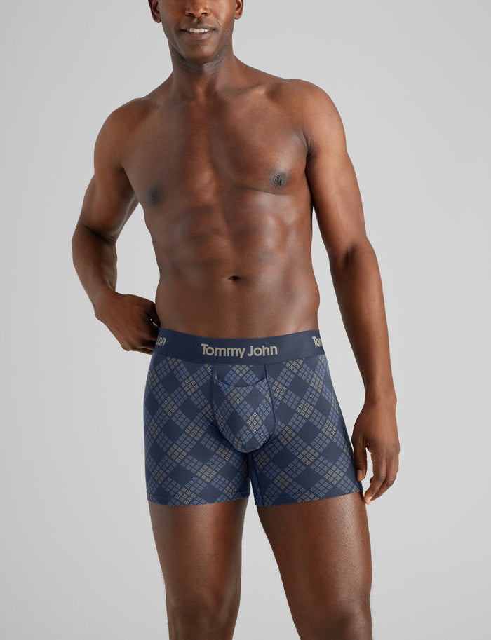 Second Skin Trunk 4"::Dress Blues Diamond Plaid
