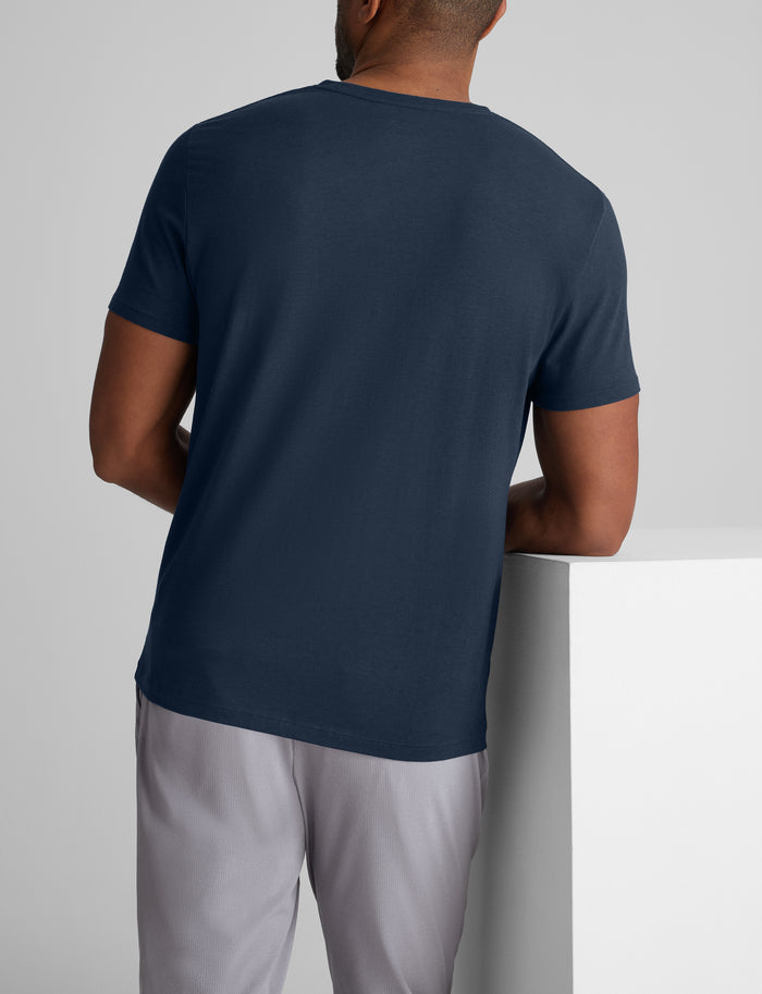 Second Skin V-Neck Tee (3-Pack)::Black/White/Dress Blues