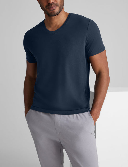 Second Skin V-Neck Tee::Dress Blues