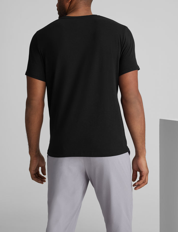 Second Skin V-Neck Tee::Black