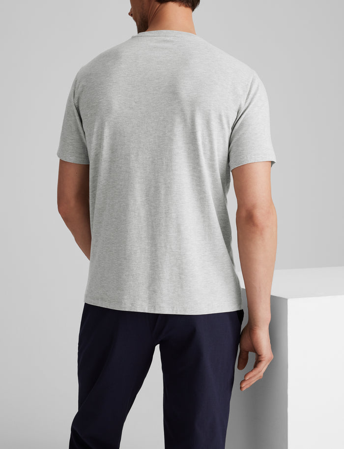 Second Skin V-Neck Tee::Heather Grey