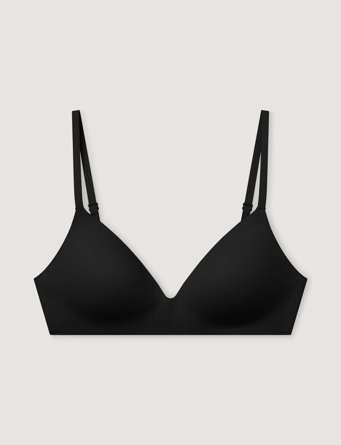 Second Skin Smoothing Wireless T-Shirt Bra::Black::Swatch