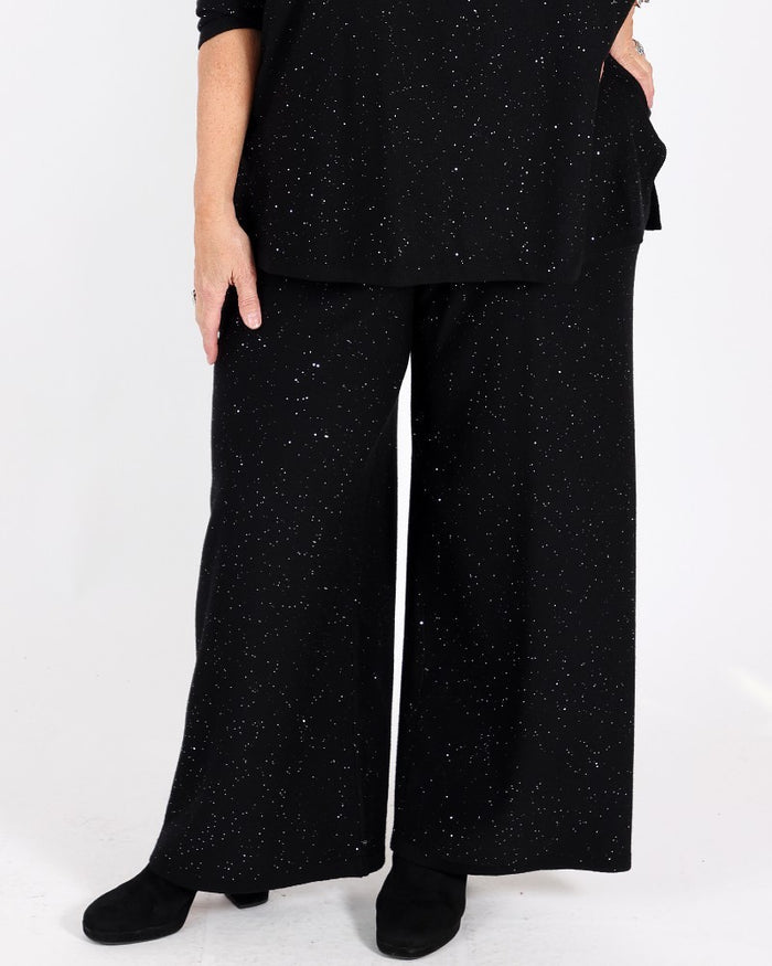 Sequined Sweater Knit Culotte Pants - Joseph Ribkoff