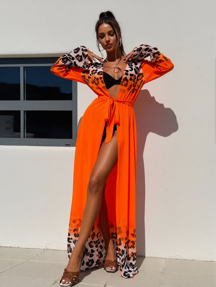 Sexy 3 Piece Swimsuits for Women Bikini Sets and Cover Up Cutout Sleeveless Halter Sheer Mesh Maxi Dress