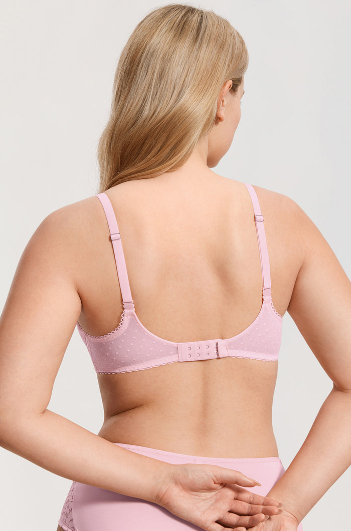 Women's Sexy Mesh Lace Balconette Bra Sweet Pink