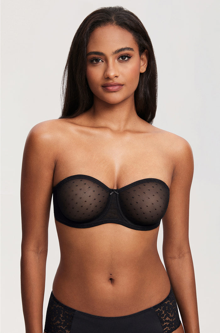 Women's Sexy Mesh Strapless Bra Black