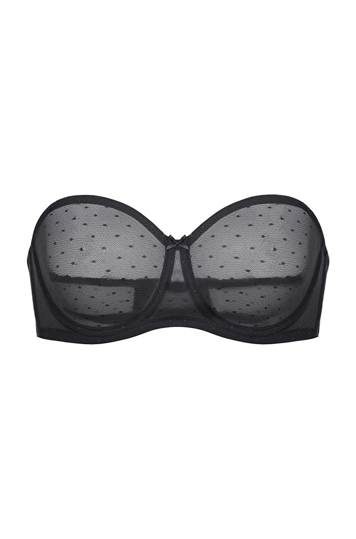 Women's Sexy Mesh Strapless Bra Black
