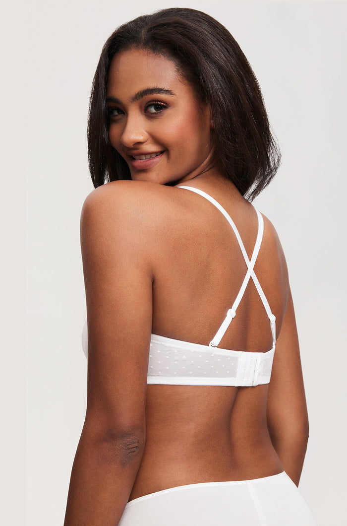 Women's Sexy Mesh Strapless Bra White