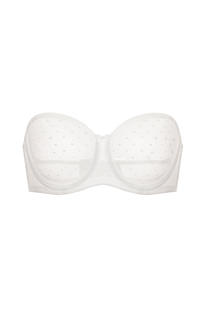 Women's Sexy Mesh Strapless Bra White