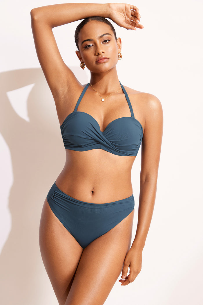 Women's Sexy Strapless Bandeau Bikini Top Insignia Blue