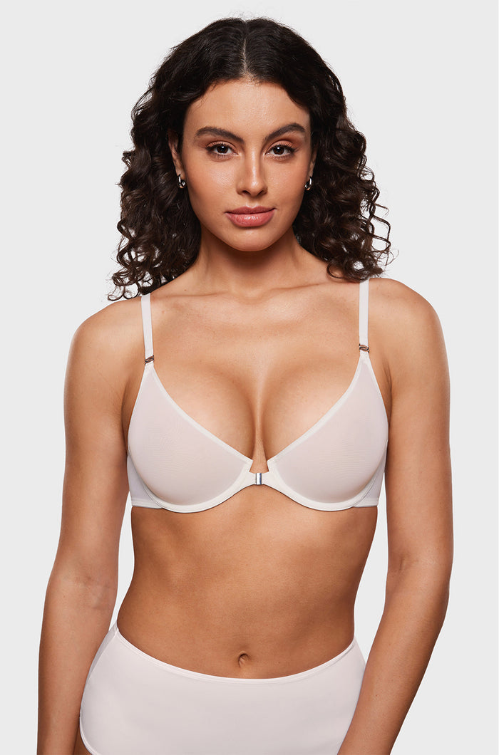 Sheer Front Closure Bra