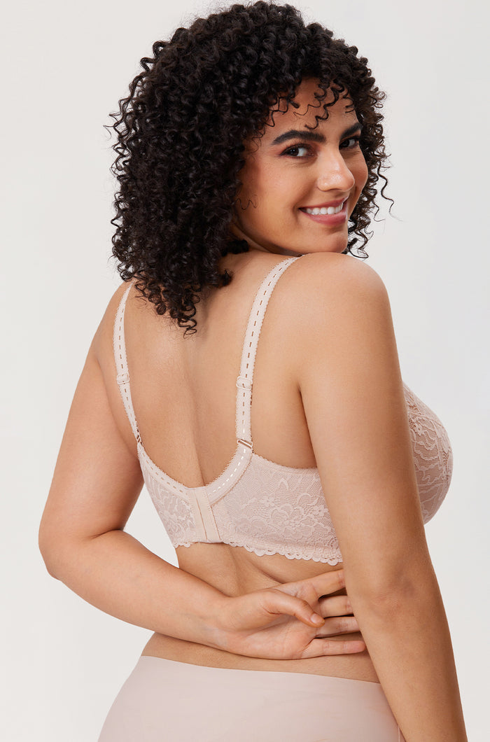 Women's Sheer Lace Unlined Bra Beige