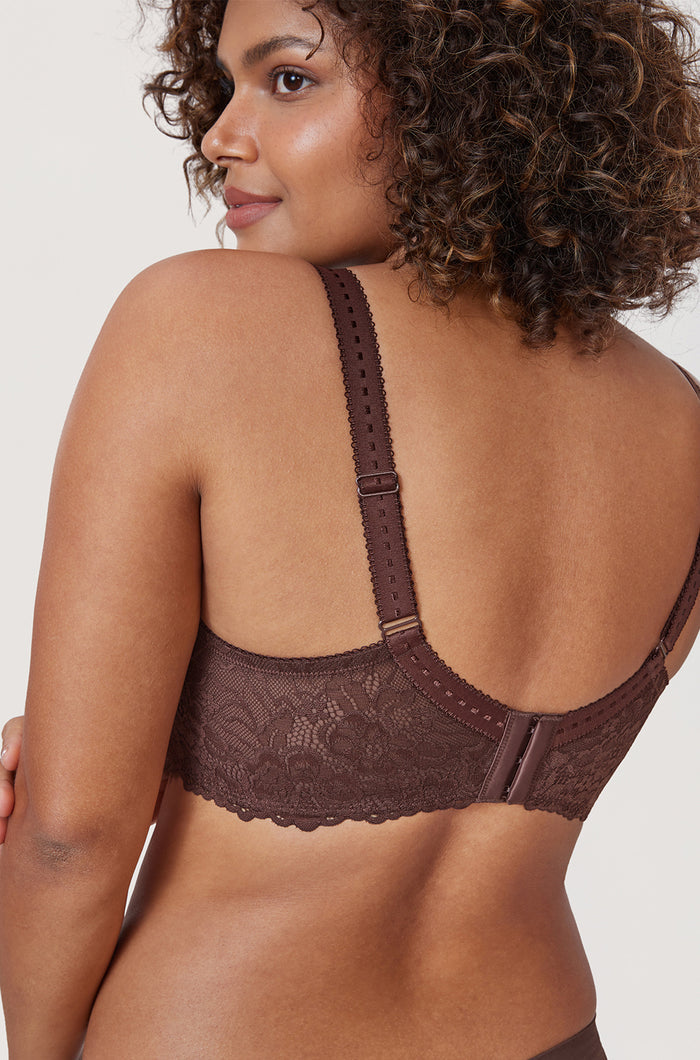 Women's Sheer Lace Unlined Bra Taupe