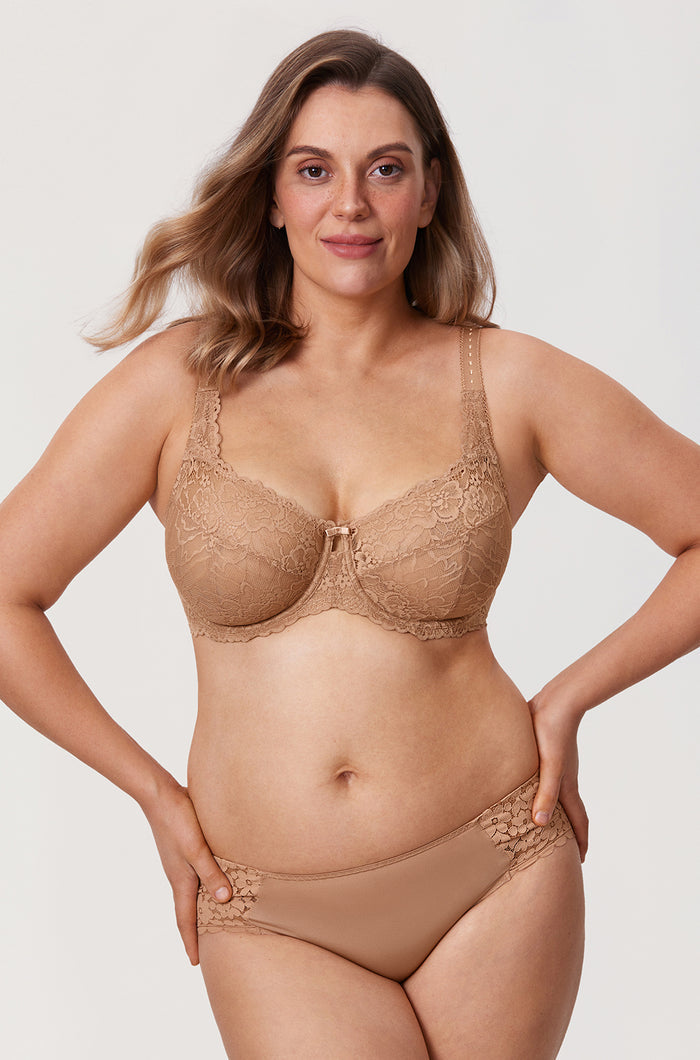 Women's Sheer Lace Unlined Bra Barely Buff