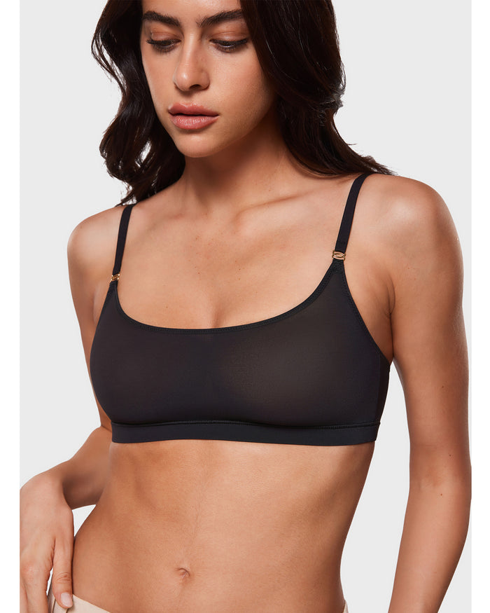 Sheer Mesh Scoop Bralette