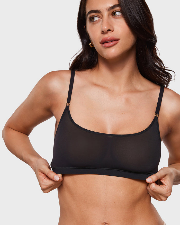 Sheer Mesh Scoop Bralette
