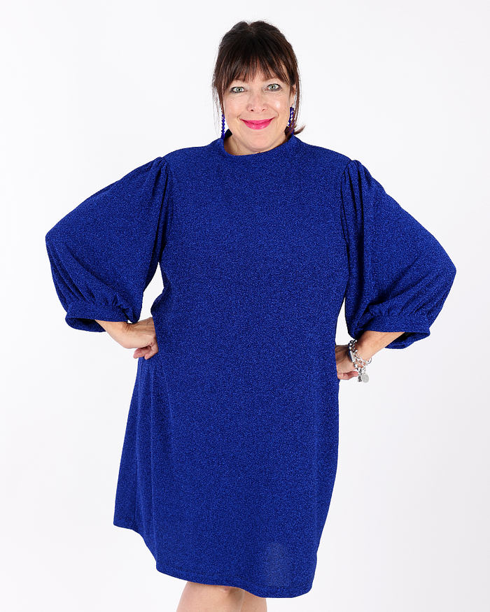 Shimmering royal blue dress - Mat