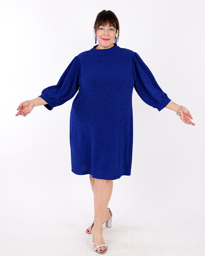 Shimmering royal blue dress - Mat