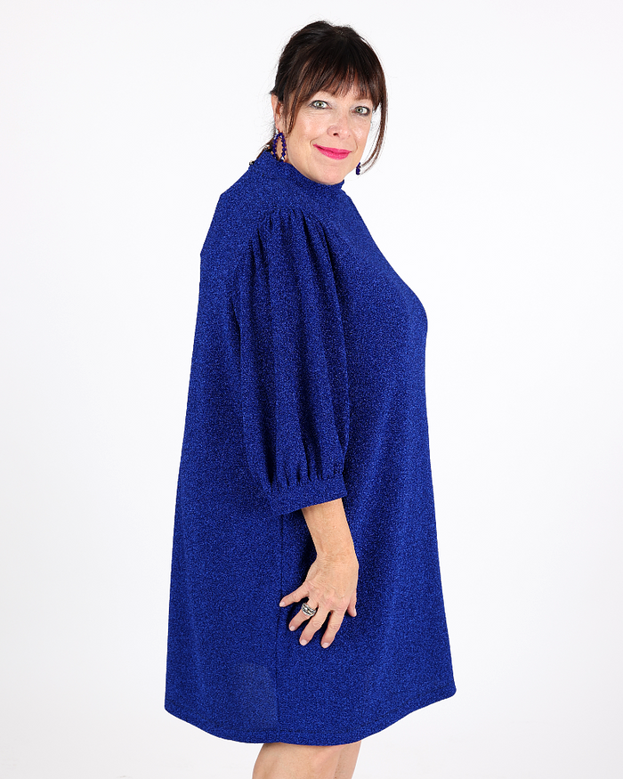 Shimmering royal blue dress - Mat