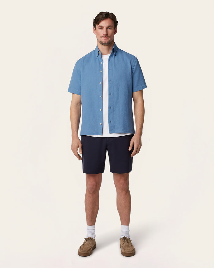 Short Sleeve Shirt Off White / Light Blue