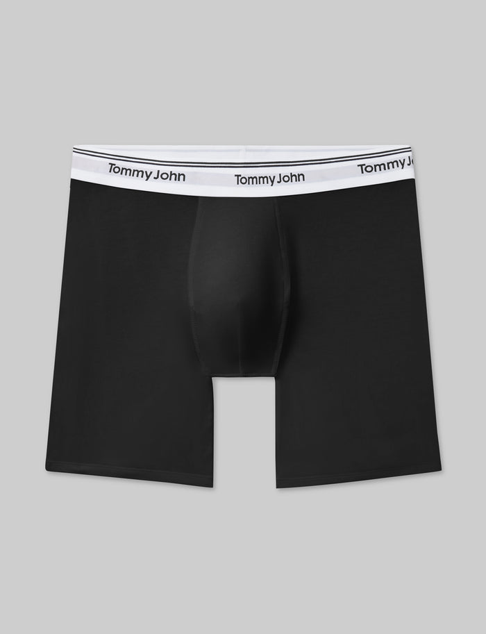 Signature Cotton Mid-Length Boxer Brief 6"::Black::Swatch