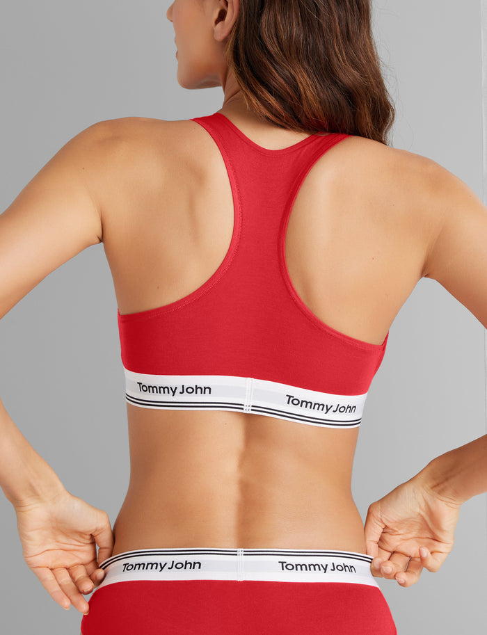 Signature Cotton Scoop Bralette::High Risk Red