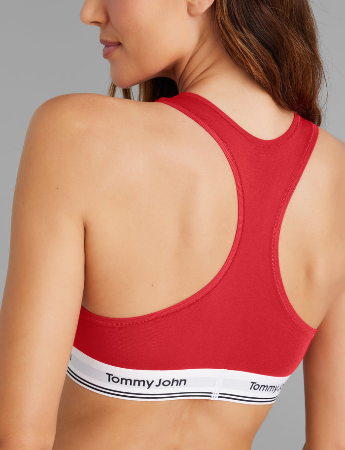 Signature Cotton Scoop Bralette::High Risk Red