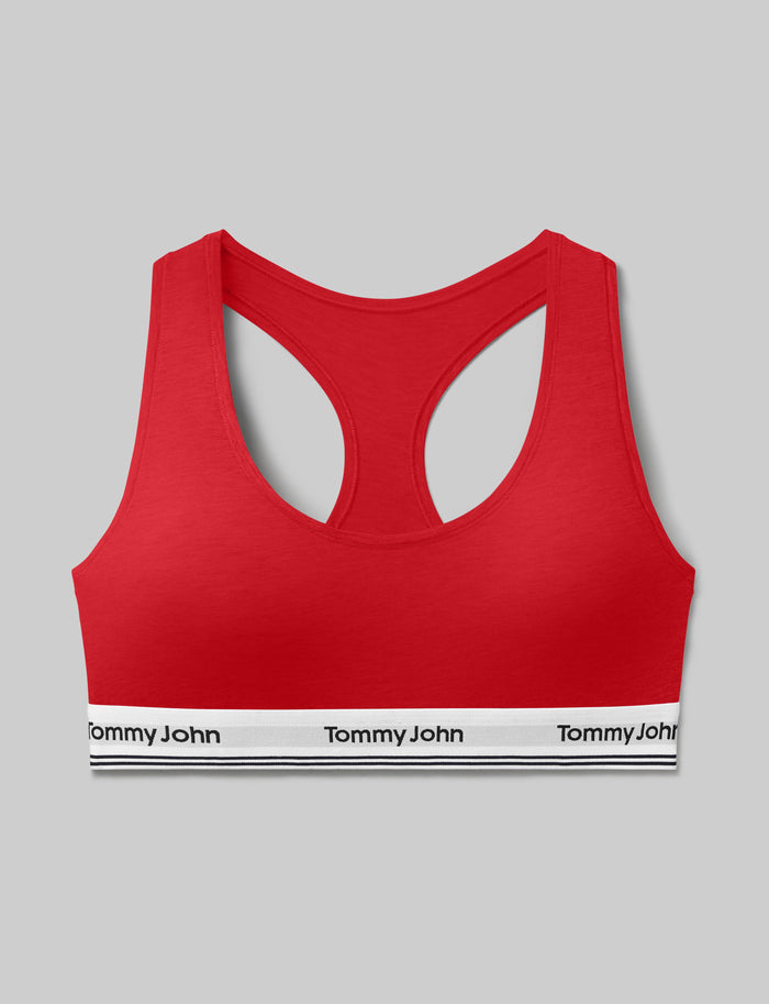 Signature Cotton Scoop Bralette::High Risk Red::Swatch