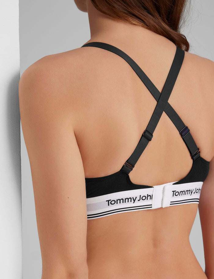 Signature Cotton Triangle Bralette (2-pack)::Red/Black