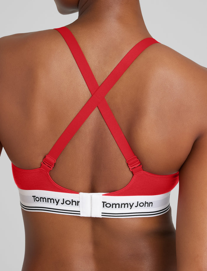 Signature Cotton Triangle Bralette::High Risk Red