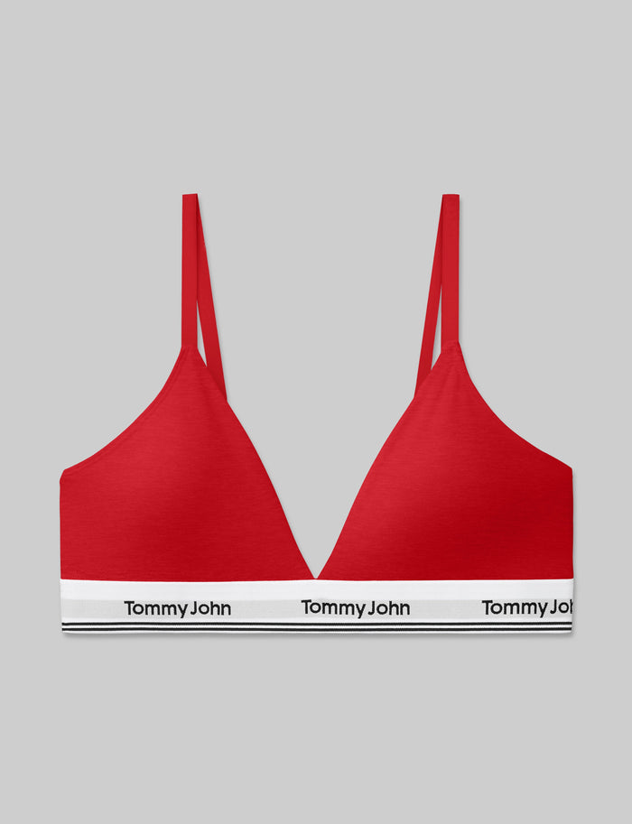 Signature Cotton Triangle Bralette::High Risk Red::Swatch