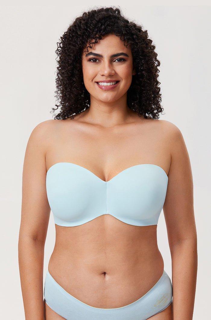 Women's Silicone-Free Strapless Bra Baby Blue