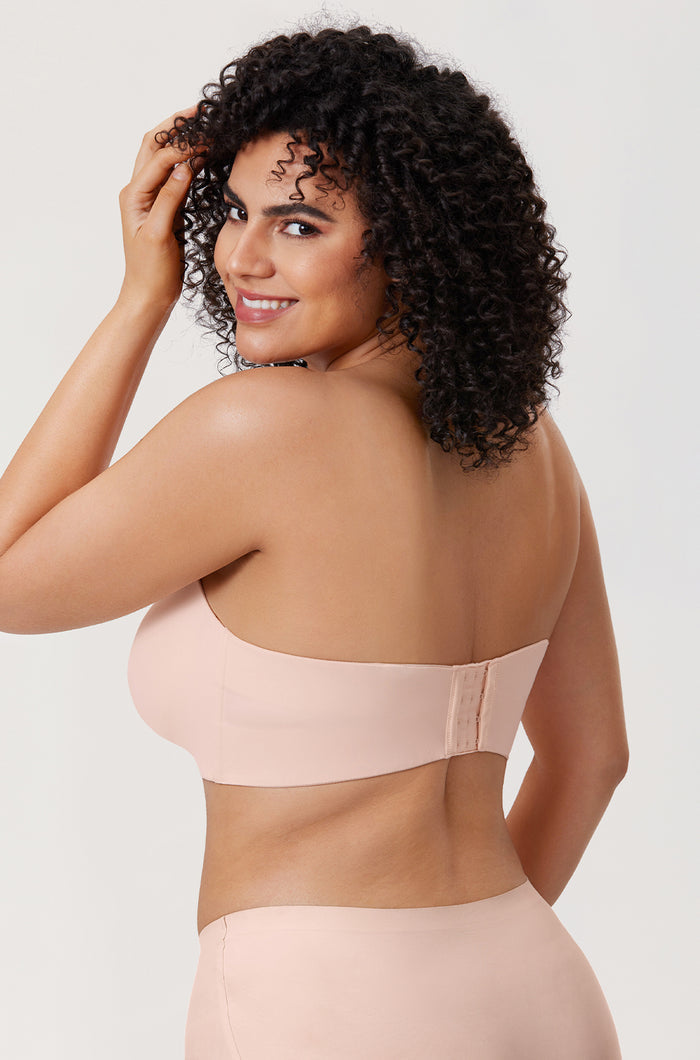 Women's Silicone-Free Strapless Bra Apricot Pink